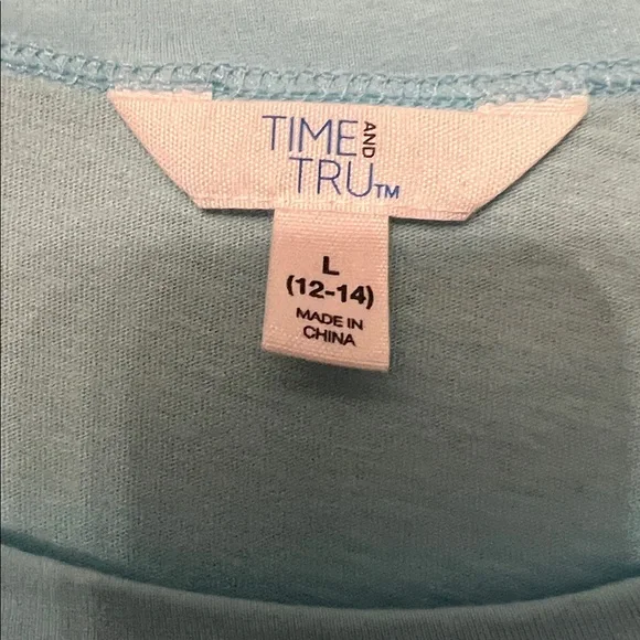 Time and Tru Light Blue Top - Picture 2 of 4